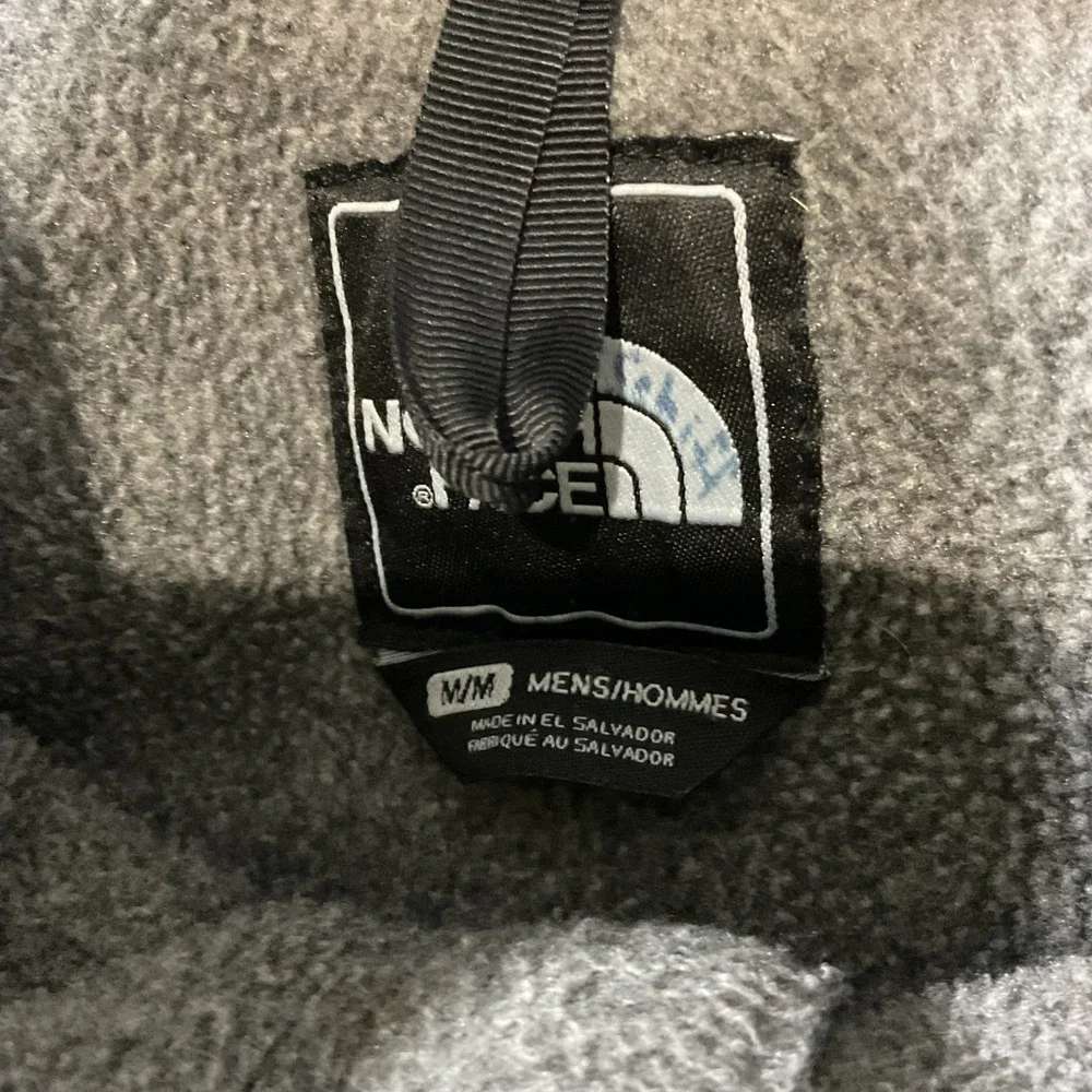 The North Face Denali Fleece Jacket Mens Medium Gray Black FZip Polartec Outdoor